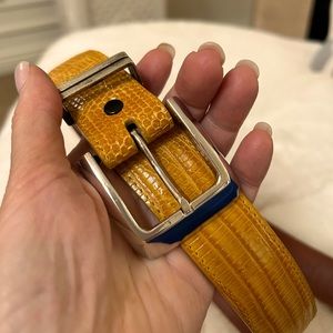 Pat Areias Lizard women’s BELT with Sterling Silver buckle Sz 34